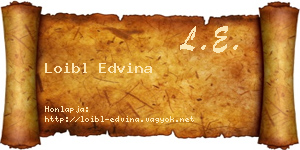 Loibl Edvina névjegykártya
